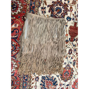 NWT Lamarque Collection Tan Suede Fringe Mini Skirt Leather Western Boho Size 6w